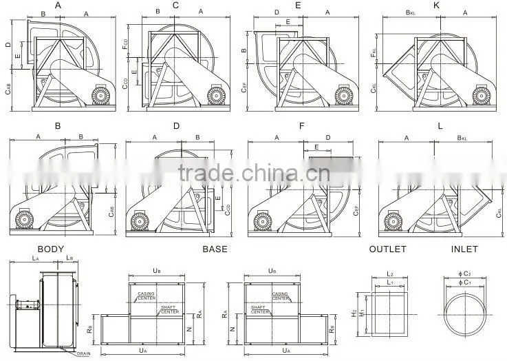 TF-601B China Centrifugal Blower Fan for Industrial Use