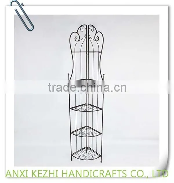 KZ140121 4 tier wrought iron tall standing corner kitchen rack