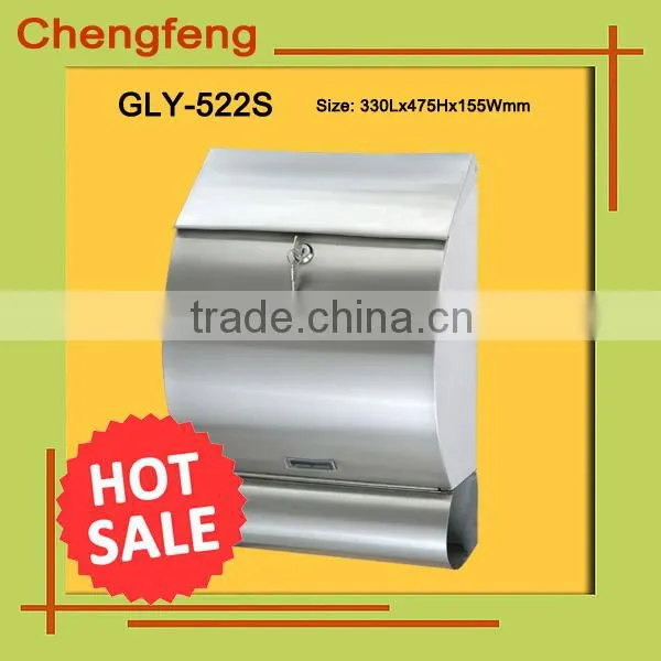18/8 material stainless steel wall mounted mailbox for apartment