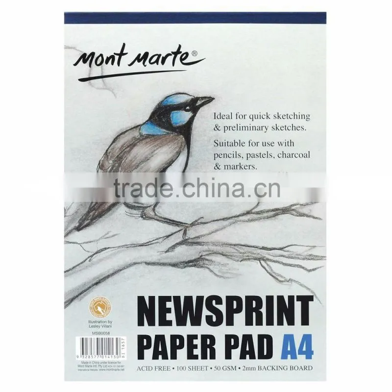 Mont Marte Newsprint Paper Pad 50gsm 100 sheet A3/ A4