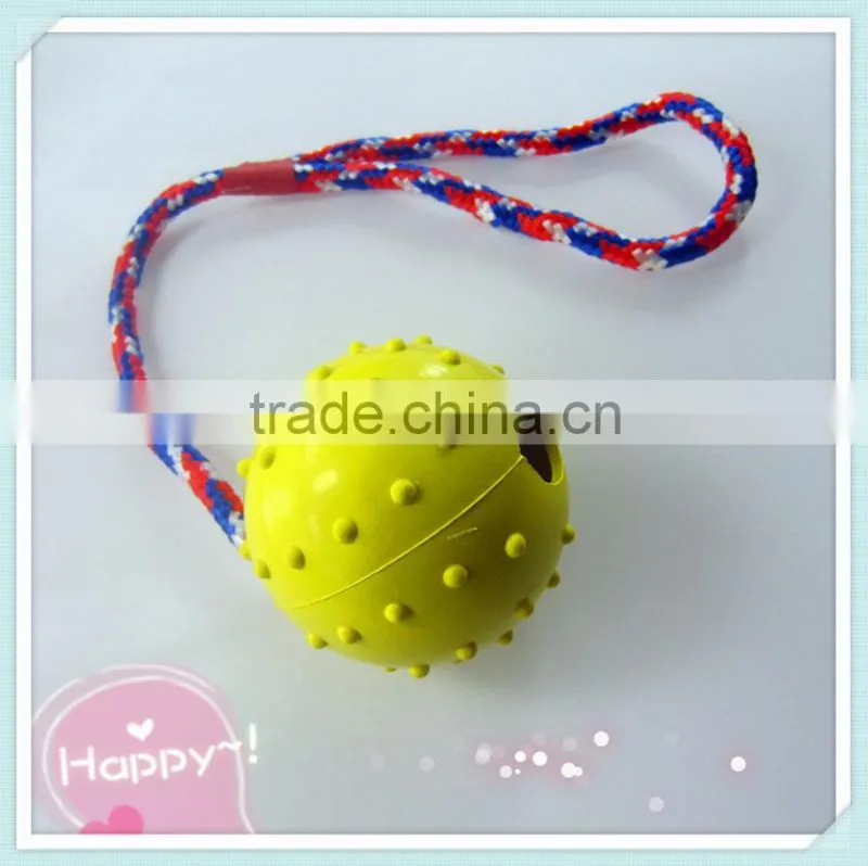 Custom 7x30cm Rubber Pet Toys with Rope