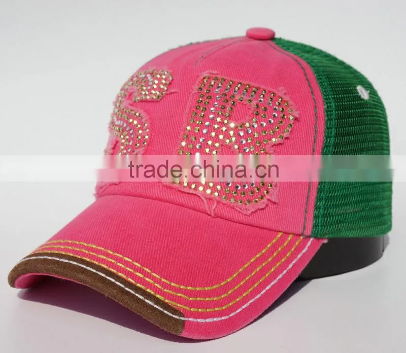 5 panel diamond logo mesh cap