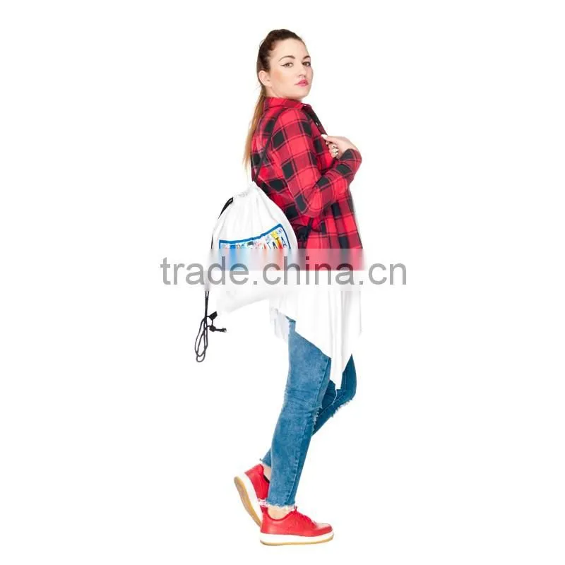China Supplier Hot Sale Custom 3D Print Cheap Small Drawstring Bag