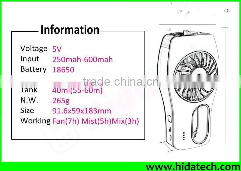 Shenzhen Battery Rechargeable Mini Water Fan Cooler Wholesale