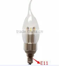 E11 LED SMD CANDLE LIGHT LAMP FULL CLEAR GLASS WARM WHITE
