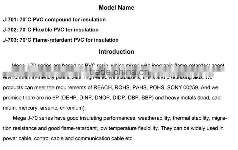 Wire/Cable PVC granules