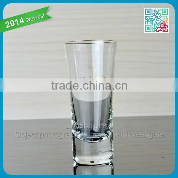 2015 Top selling thick bottom shot glasses machine blown Popullar vodka short glass cup