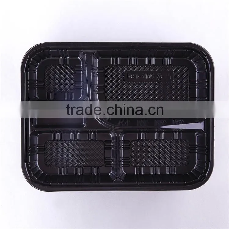 KW3-1104 Wholesale Japanese Eco Friendly 5 Compartment Disposable Custom Print Take Away Food Storage Bento Lunch Box Container