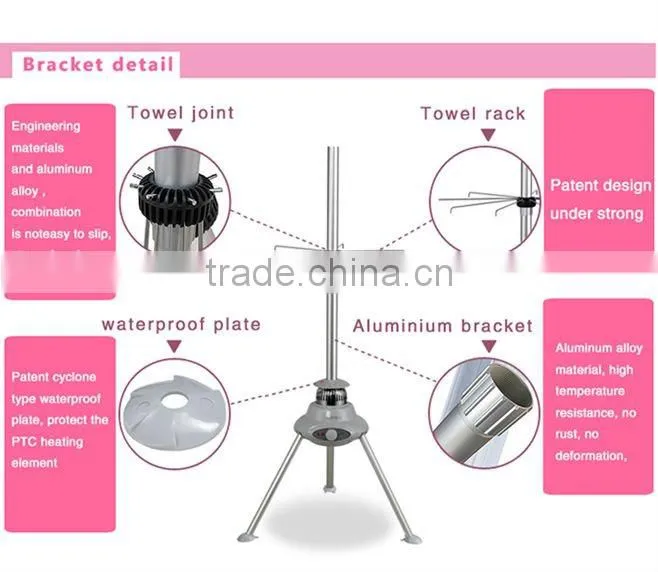 mini portable electric clothes dryer with multi-functional towel layer