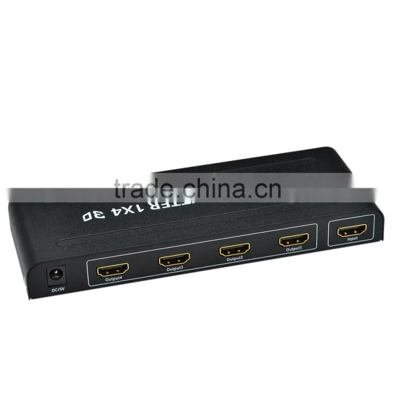 CHEERLINK 1080P Full HD / 3D HDMI V1.3 Splitter 1in 4 out - Black