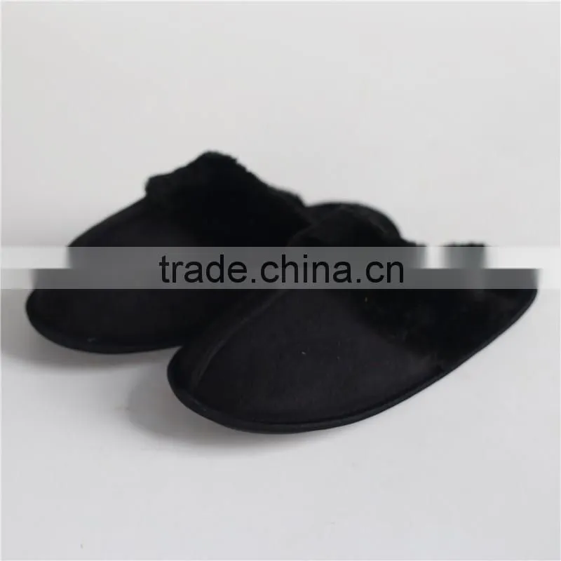 Woman microsuede indoor slipper with leopard print insole