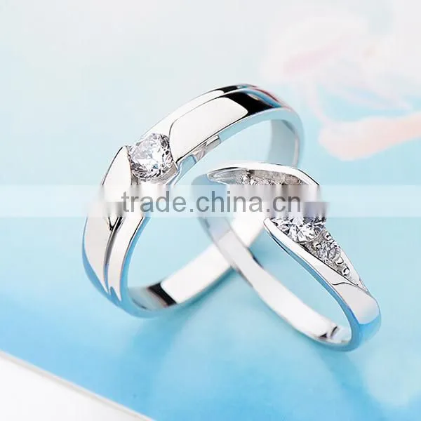 china factory wholesale a little cz diamond heavy plain ring 925 sterling silver jewelry