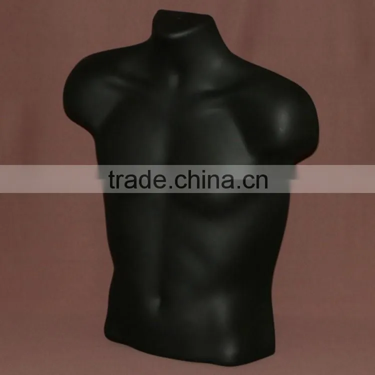 Plastic hanging man headless half-body male mannequin torso