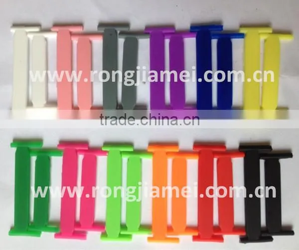 Wholesale top selling colorful silicone shoelaces in flat for holiday