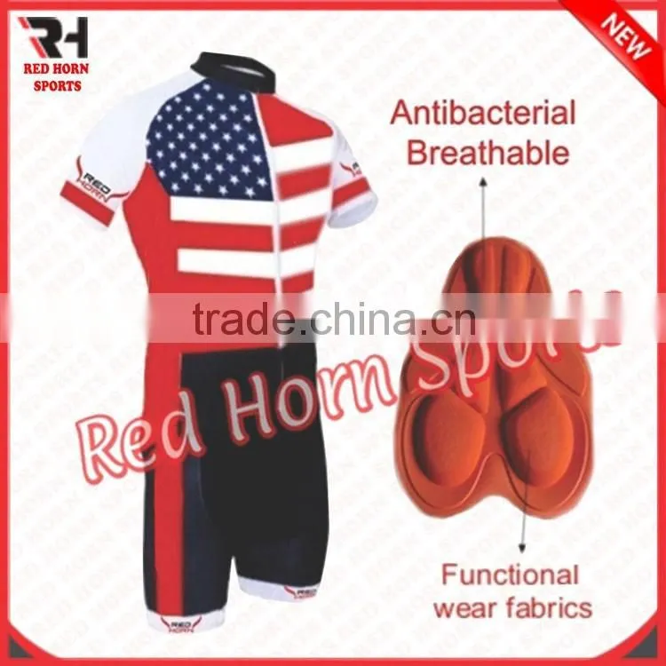 Men's Cycling Uniform With USA Flag Design