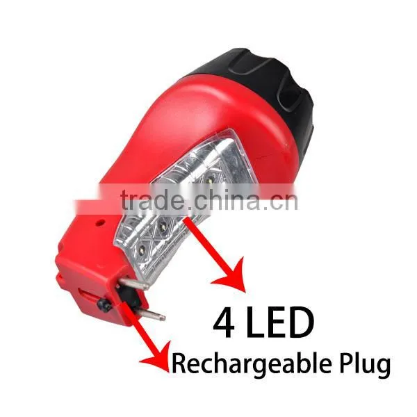 Rechrageable Powerful Flashlight Emergency Plastic Body 7+4 LED Flashlight LED Rechargable