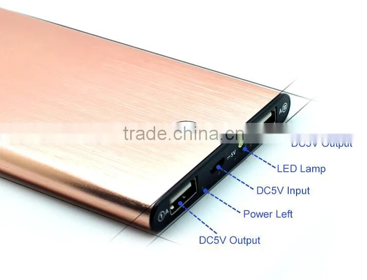 Portable External Battery Charger 5200 mAh Power Bank Metal Slim