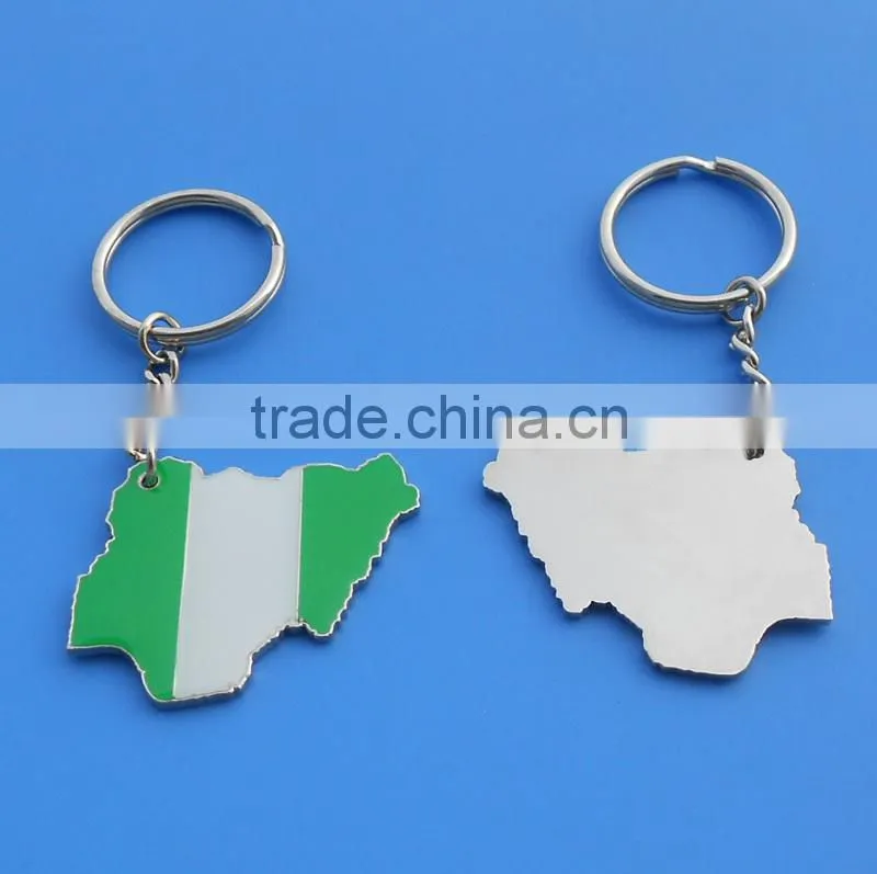 silver metal Palestine country flag map key chain