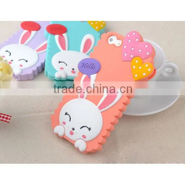 2014 lovely durable cheap price mobile rabbit shape silicone phone case