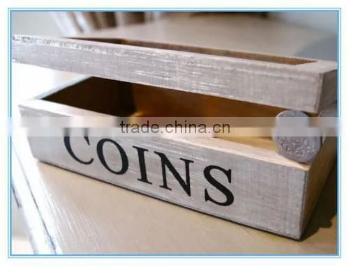 The white wooden coin storage box hot velvet coin display box popular coin box display