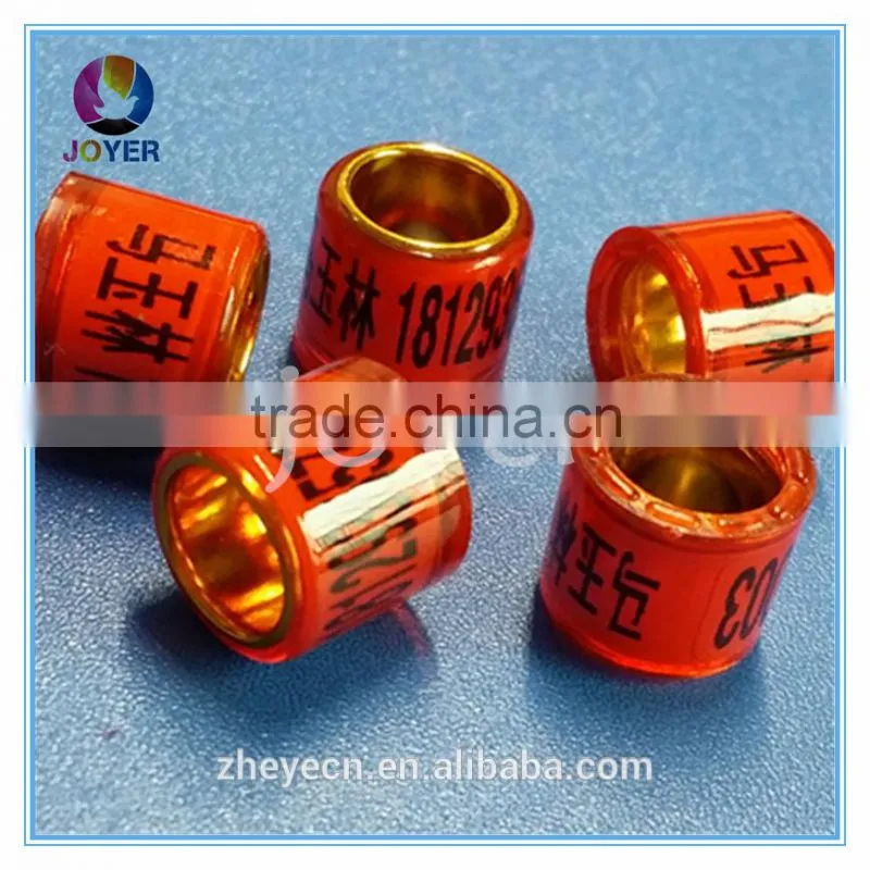 special design pigeon ring Customize 2015 Aluminium core with plastic coat rings Pigeon Rings