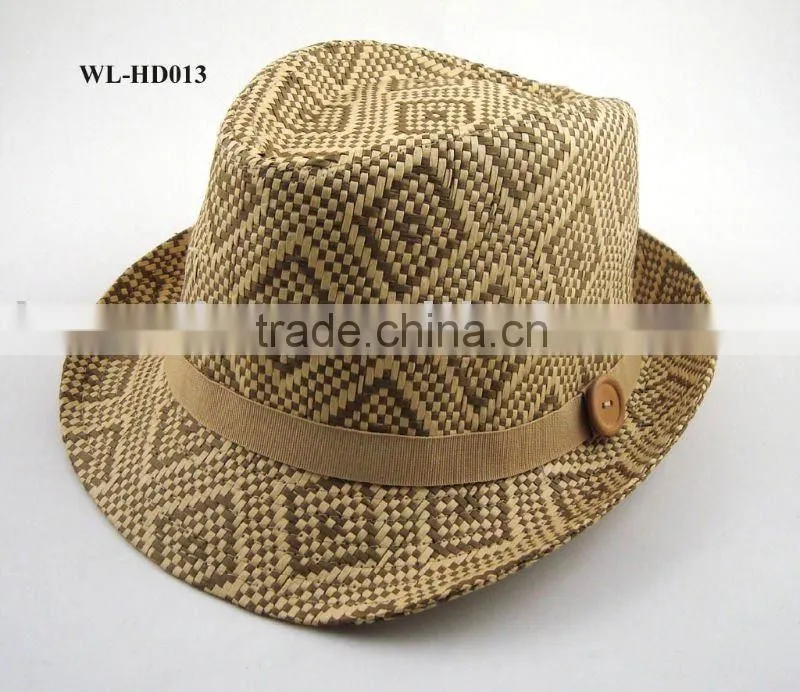 WL-HD013 PAPER STRAW FEDORA SUMMER BEACH HAT