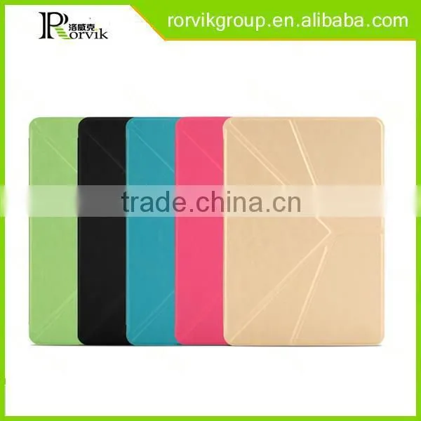 ultrathin and foldable transformers style tablet leather case for ipad 6