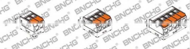 directly factory WAGO spring lever push fit reusable cable 3 wire connectors 32A Wago 221-413 replacement