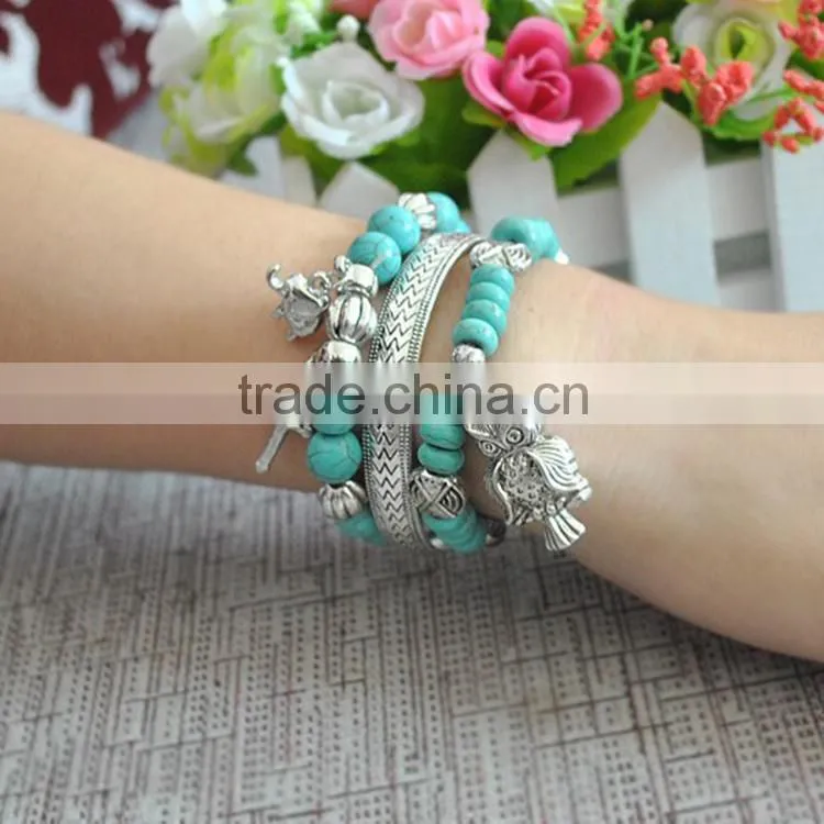 owl model tibetan silver turquoise bracelet, antique silver bracelet