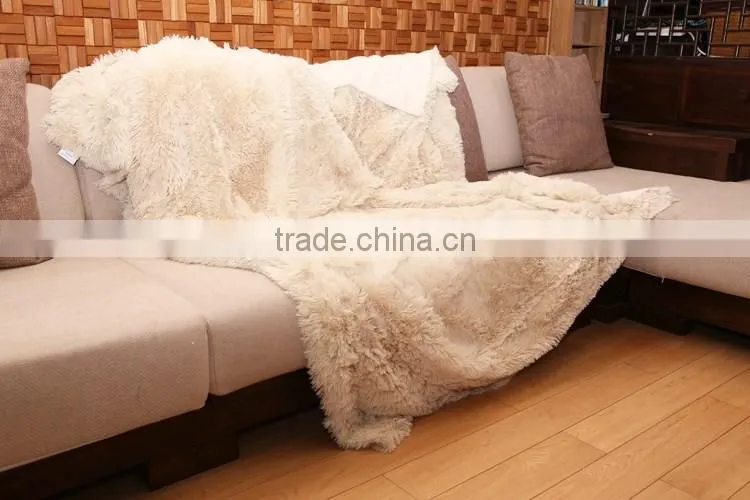HLHT competitive price warm and breath 100 polyester blanket,faux fur fleece blanket,plush flannel blanket