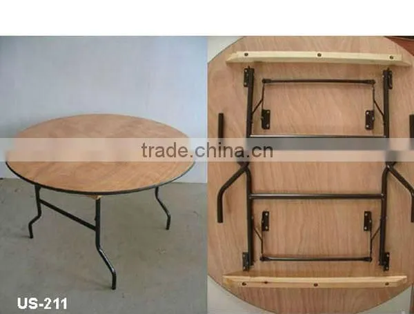 Aluminum Edging Wood 60" Round Folding Table Leg