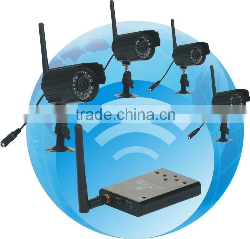 RY-001 2.4G 4 X CHS Wireless DIGITAL Camera Surveilance system PC IP Nanney cam system