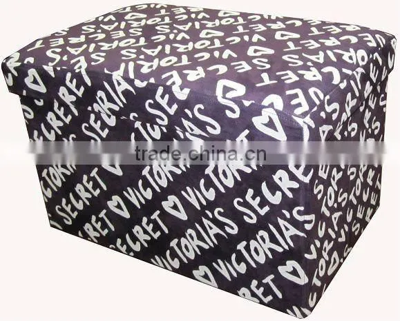 stronger!! Charcoal Suede foldable storage stool