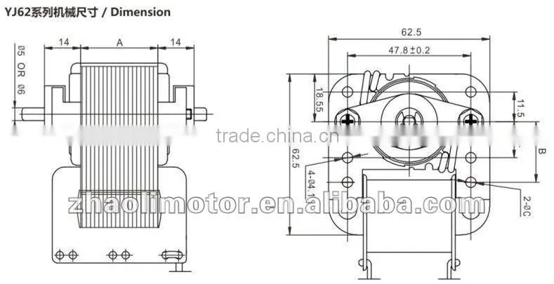 Small powerful electric motors Shaded pole motorYJ62-25:electric motor specifications for nebulizer,oxygen machine Ac motor