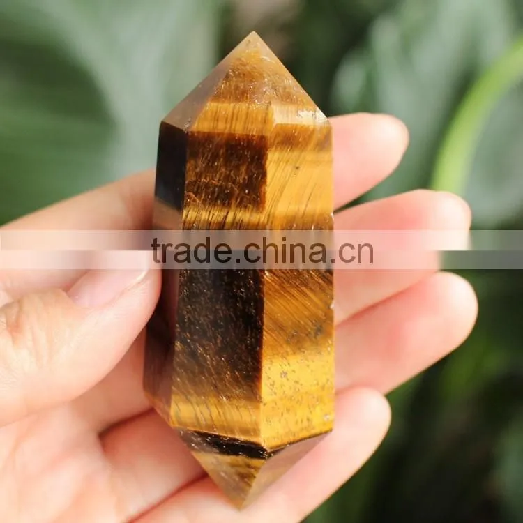 Natural yellow tiger eye crystals healing stones point
