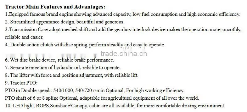 High quality TZ-4 55HP 4WD Foton Farm Tractor Front end loader for sale