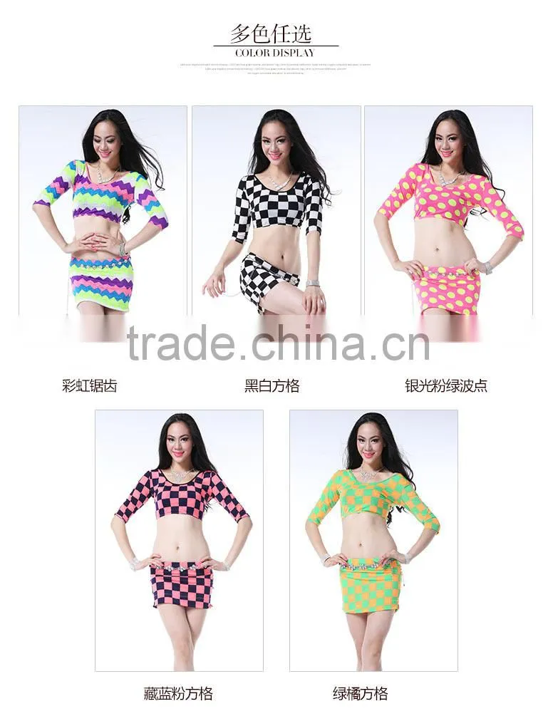 Wuchieal Printing Sexy Dance Costume for Belly Dancer, Hot Sale Belly Dance Professional Practice Suit