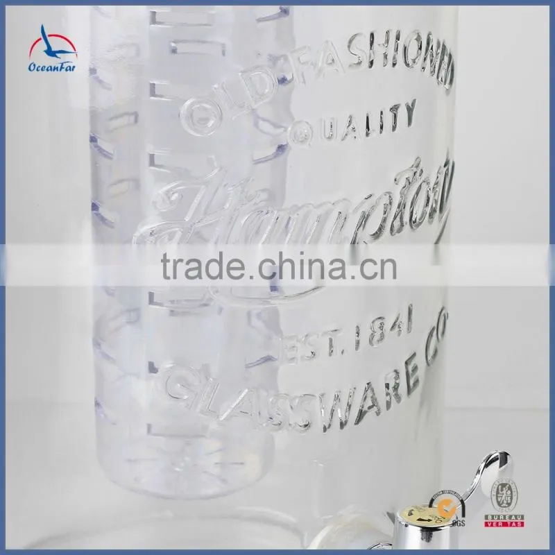 5.8L Old Fashion Glass Dispenser Glass Drink Dispenser with Tap