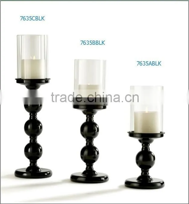 Cold Rolled Steel Metal Hurricane With Clear Glass And Color Stand