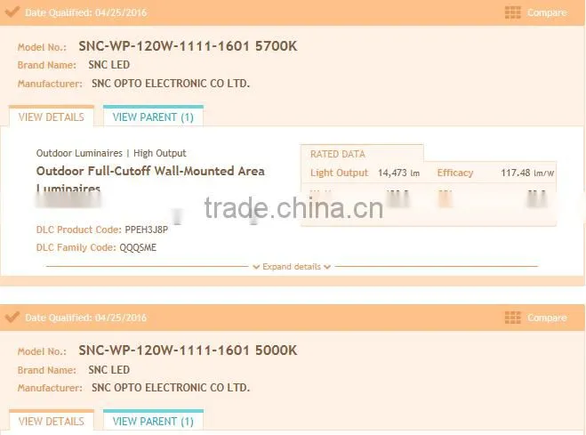 Factory direct 120w UL DLC module led wall pack with high lumen efficiency for parking lot or building