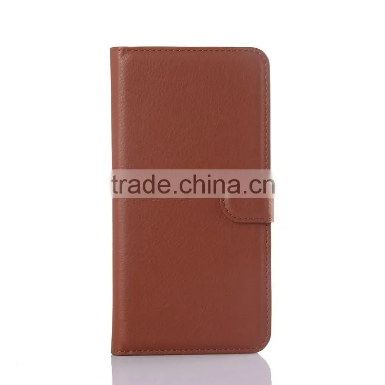 Factory Price Lichee Leather Pouch Wallet Case Folio Stand Cover Case for Samsung GALAXY S6 edge Plus