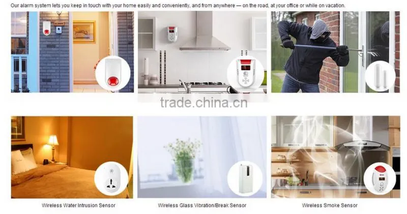 Wireless Touch RFID Color display wireless gsm alarm system with Android and IOS App