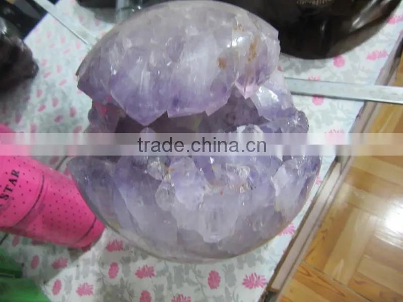2015 hot sales natural amethyst crystal laughing balls