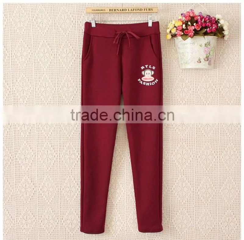 2016 Winter Custom Jogger Sweatpants, Wholesale cartoon monkey printed Women's Sports Sweatpants