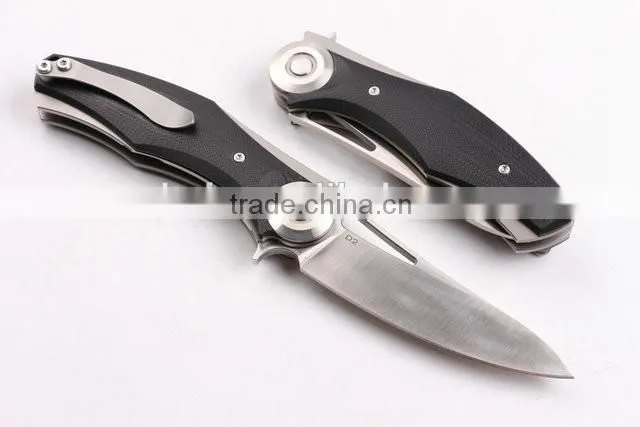 OEM Titanium alloy and G10 handle material knife with black gift box