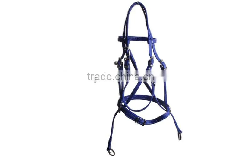 PVC coated webbing horse bridle with double noseband