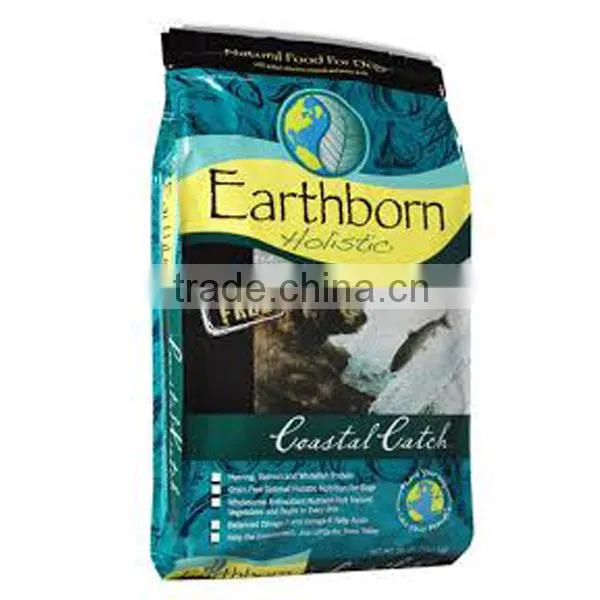 Stand up plastic pet food bag with slider zipper