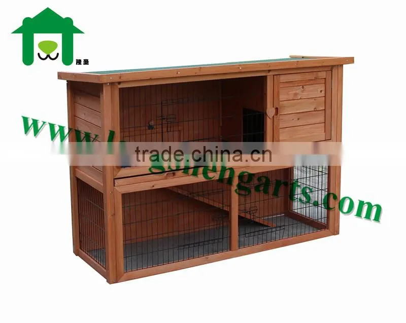 Double decker wooden rabbit house