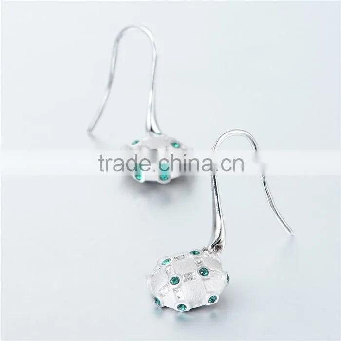 New Design Crystal Drop Dangle Silver Earring