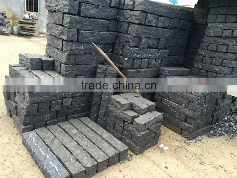 Black color granite paving stone